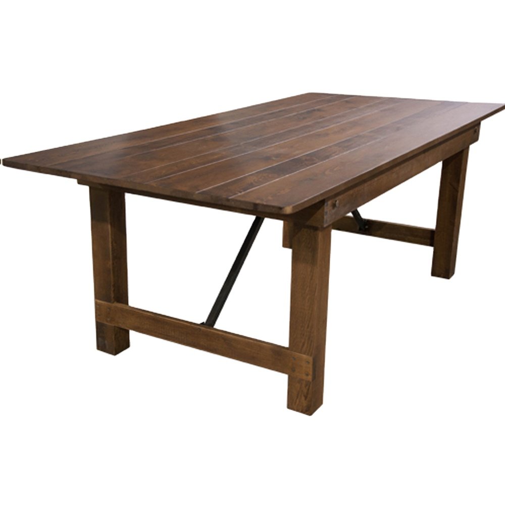 Antique Solid Wood Farm Antique Harvest Dining Folding Table For Wedding Party Pine Wood Country Farmhouse Table