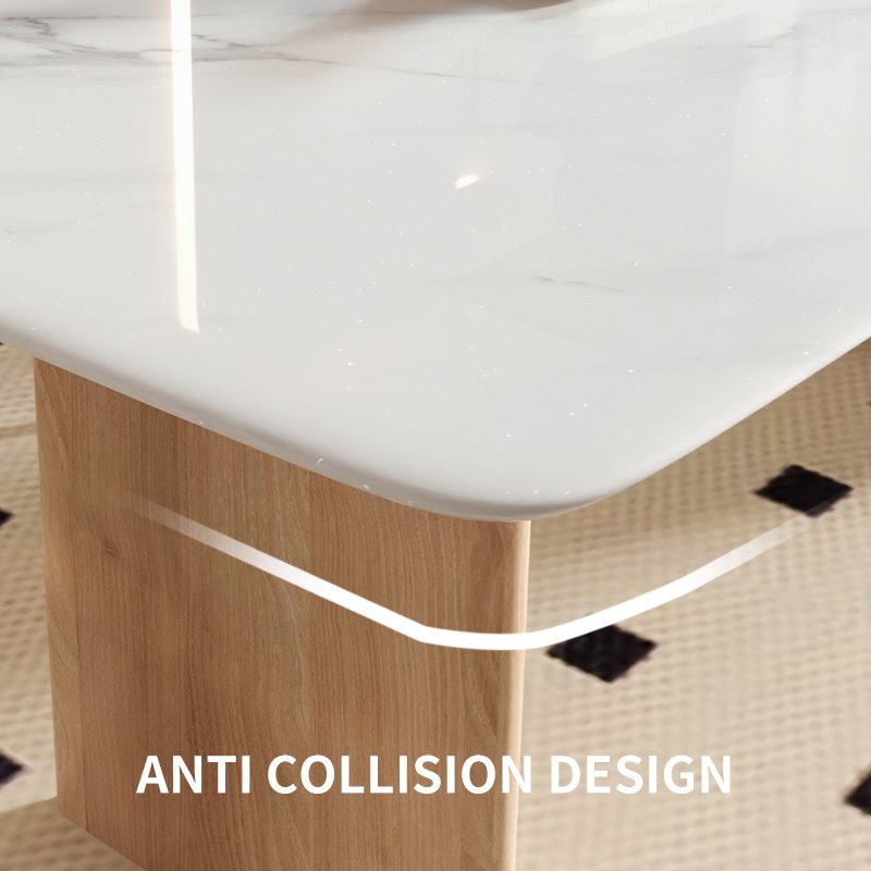 Luxury Modern Minimalist Design Dining Table Marble Top Dining Room Furniture Dining Table Set With Solid Wood Bsae Concrete