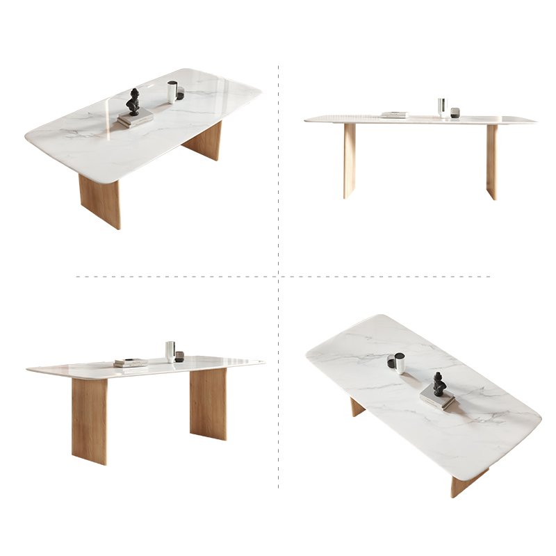 Luxury Modern Minimalist Design Dining Table Marble Top Dining Room Furniture Dining Table Set With Solid Wood Bsae Concrete