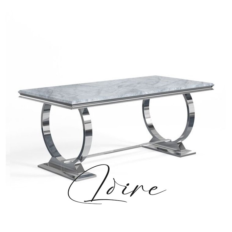 Italian Modern Luxury Dining Table Set Titanium Gold Leg with Marble Tabletop for Home Kitchen or Hall