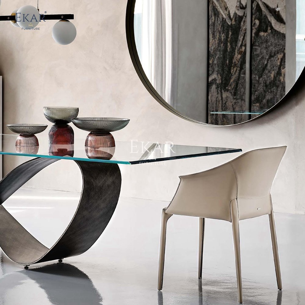 Modern style elephant white matte marble dining table-dining room furniture-long dining table-dining table and chair set