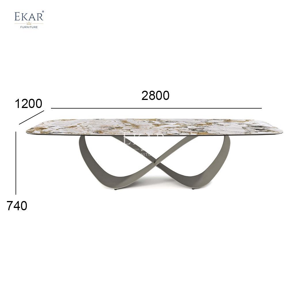 Modern style elephant white matte marble dining table-dining room furniture-long dining table-dining table and chair set