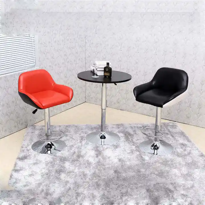 Minimalist Stylish New Design Height Adjustable Metal Outdoor Round Bar Table