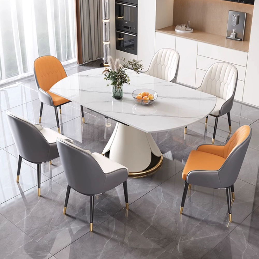 Modern Custom pattern Home Furniture Multifunctional Circular Adjustable rotatable marble Coffee Dining Table