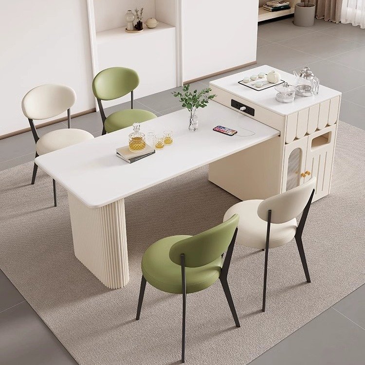 Wholesale expandable kitchen island table multi-functional rock slab elastic dining table kitchen high-end bar counter table