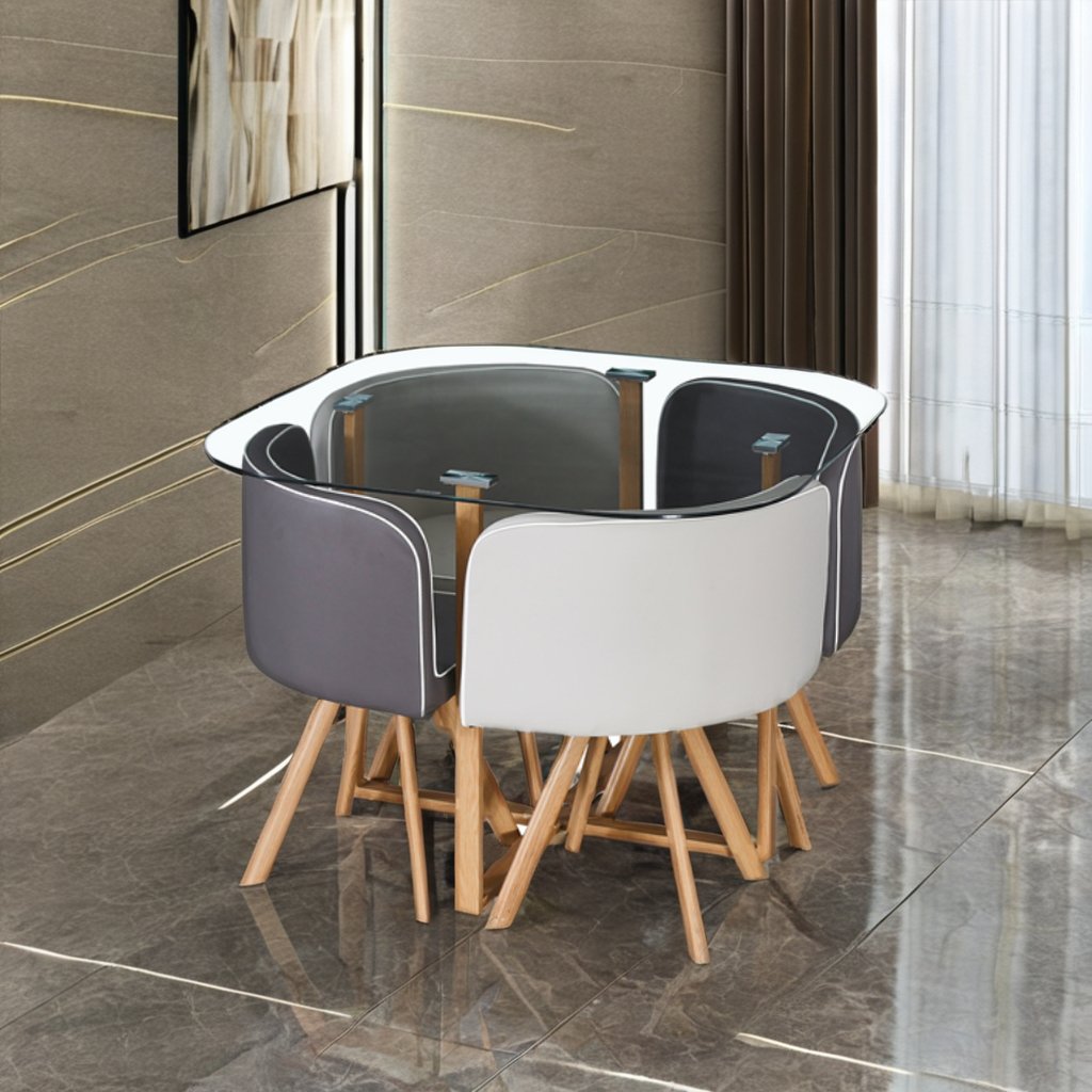 High quality Factory wholesale luxury saving place coffee table sets leisure modern round dining tables and 4 chairs set