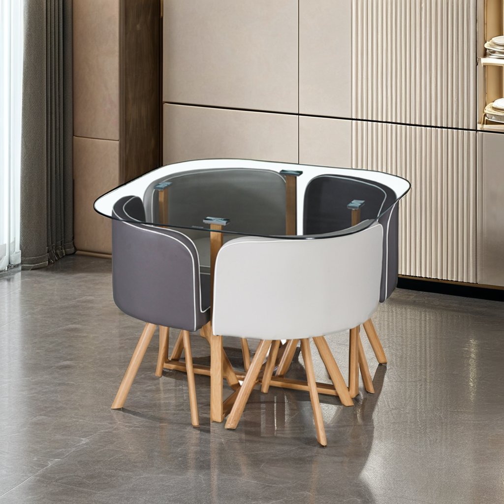 High quality Factory wholesale luxury saving place coffee table sets leisure modern round dining tables and 4 chairs set