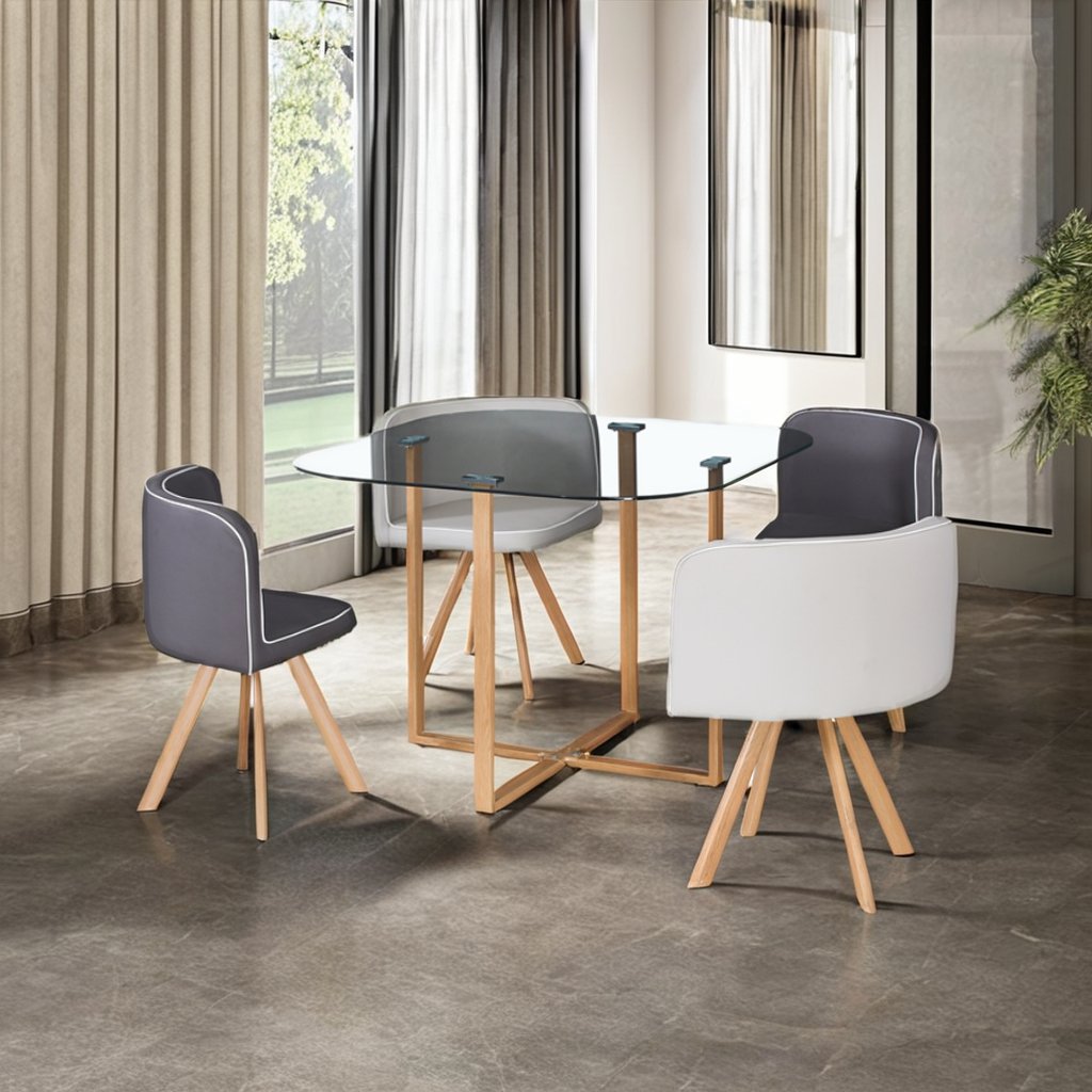 High quality Factory wholesale luxury saving place coffee table sets leisure modern round dining tables and 4 chairs set