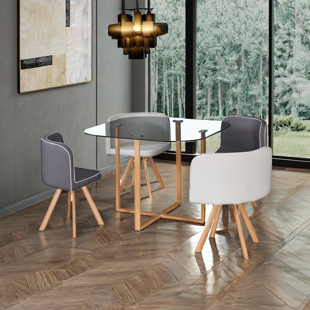 High quality Factory wholesale luxury saving place coffee table sets leisure modern round dining tables and 4 chairs set