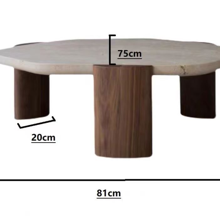 Modern Wabi-Sabi Wind Tunnel Tea Table Simple Antique Marble Design for Household Living Room Net Red Shaped Low Dining Table