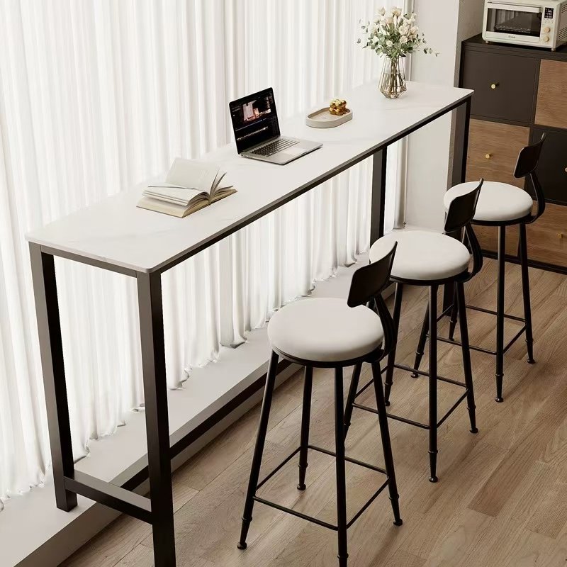 Wholesale Modern Luxury Rectangular Metal Legs with Marble Top Home Furniture for Apartment Use Minimalist Dining Table