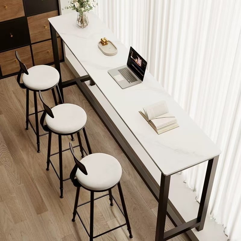 Wholesale Modern Luxury Rectangular Metal Legs with Marble Top Home Furniture for Apartment Use Minimalist Dining Table