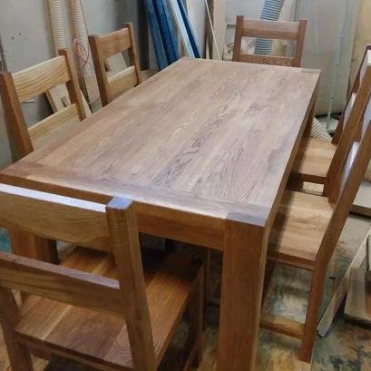 sample natural pine solid wood dinner home suar round wood kitchen restaurant dining wooden dining table set