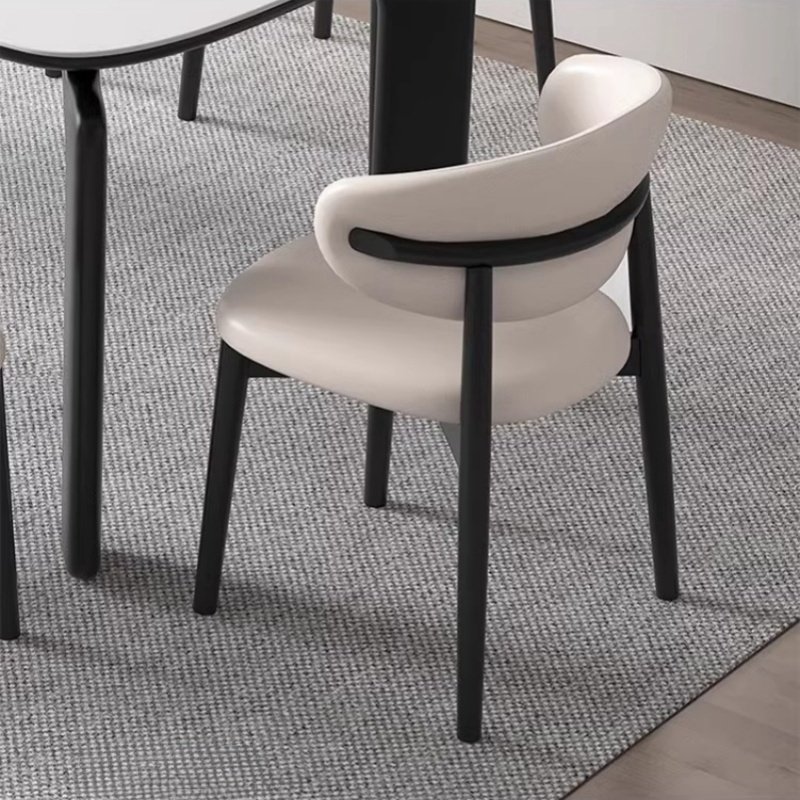 Modern Simple Light Luxury Rock Slab Dinning Table Set For 6 Chairs Solid Wood Frame Rectangular Restaurant Hotel Dining Table