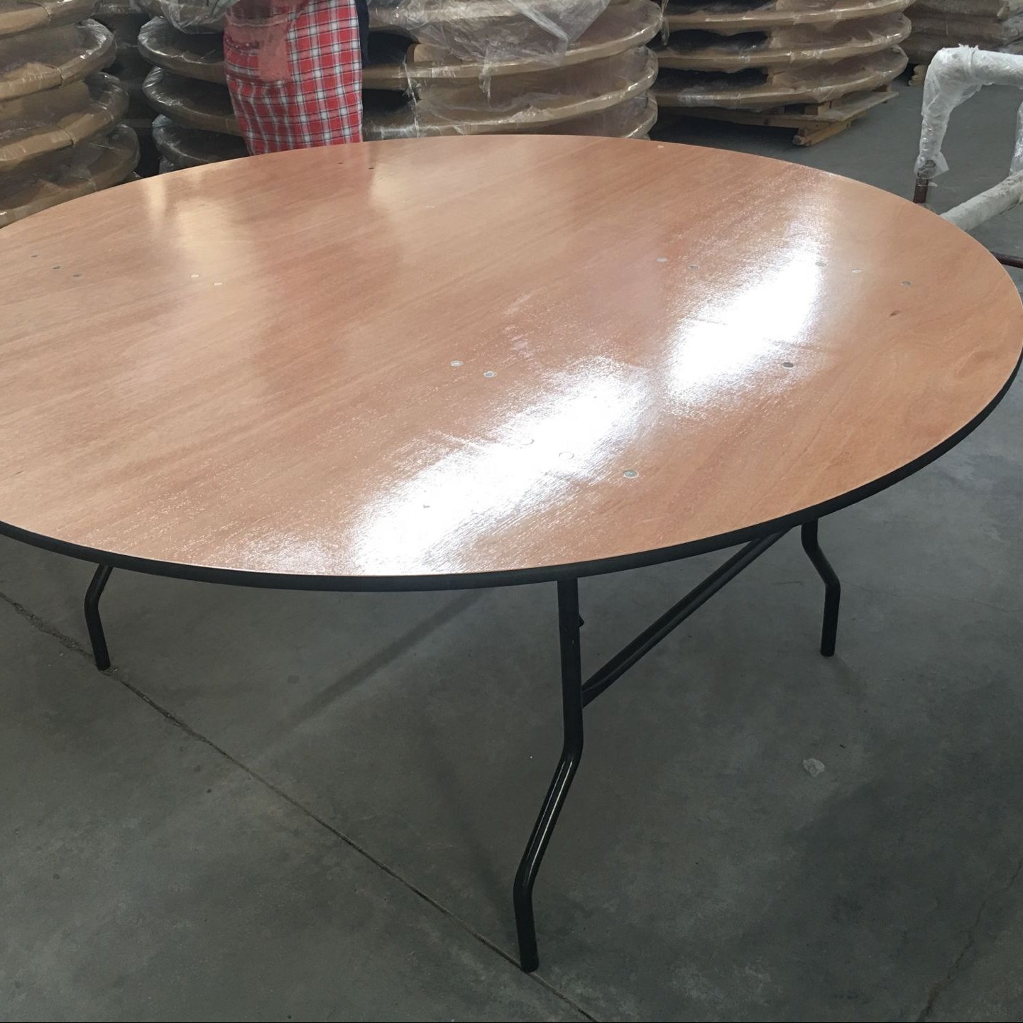 Plywood Banquet Folding Table, 72''(6ft), 60''(5ft) Round Wood Table For Events, Party, Wedding, Rental
