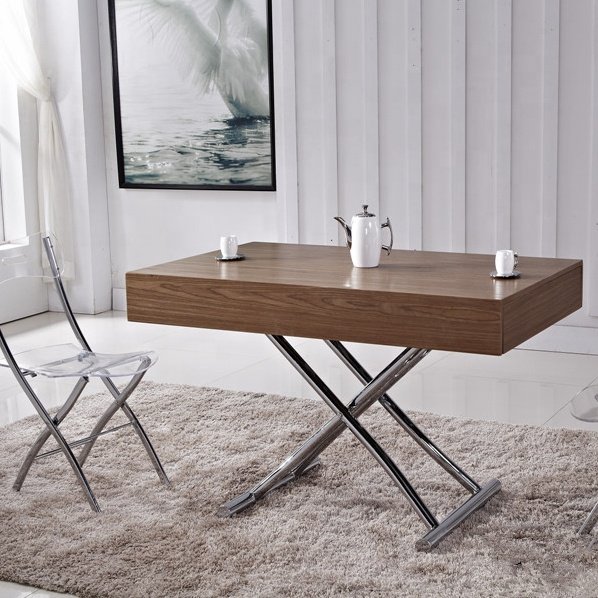 Dining Room Furniture Space Saving Transforming Convertible Folding Wooden Dinning Table Set Coffee Table