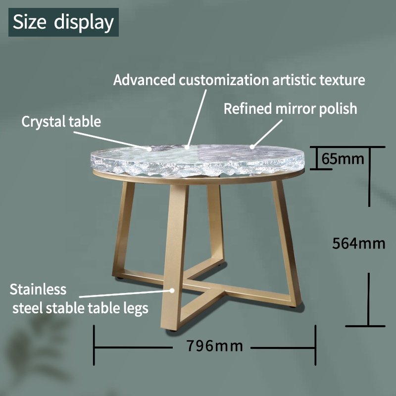 Customization Luxury Modern Crystal Glass Table Glass Coffee Table For Home And Hotel Decor