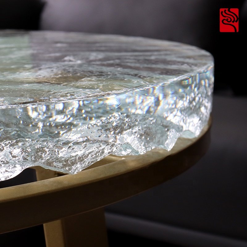 Customization Luxury Modern Crystal Glass Table Glass Coffee Table For Home And Hotel Decor