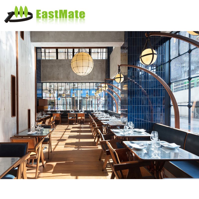 Modern High-class Customized Dining Tables Hotel Restaurant Furniture with Glass Inox Event Application Wood Material 3-5 Star