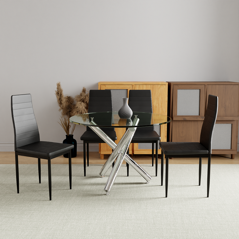 Dining Tables Promotion Dining Room Set With 4 Chair Best Seller Glass Table Chair Set