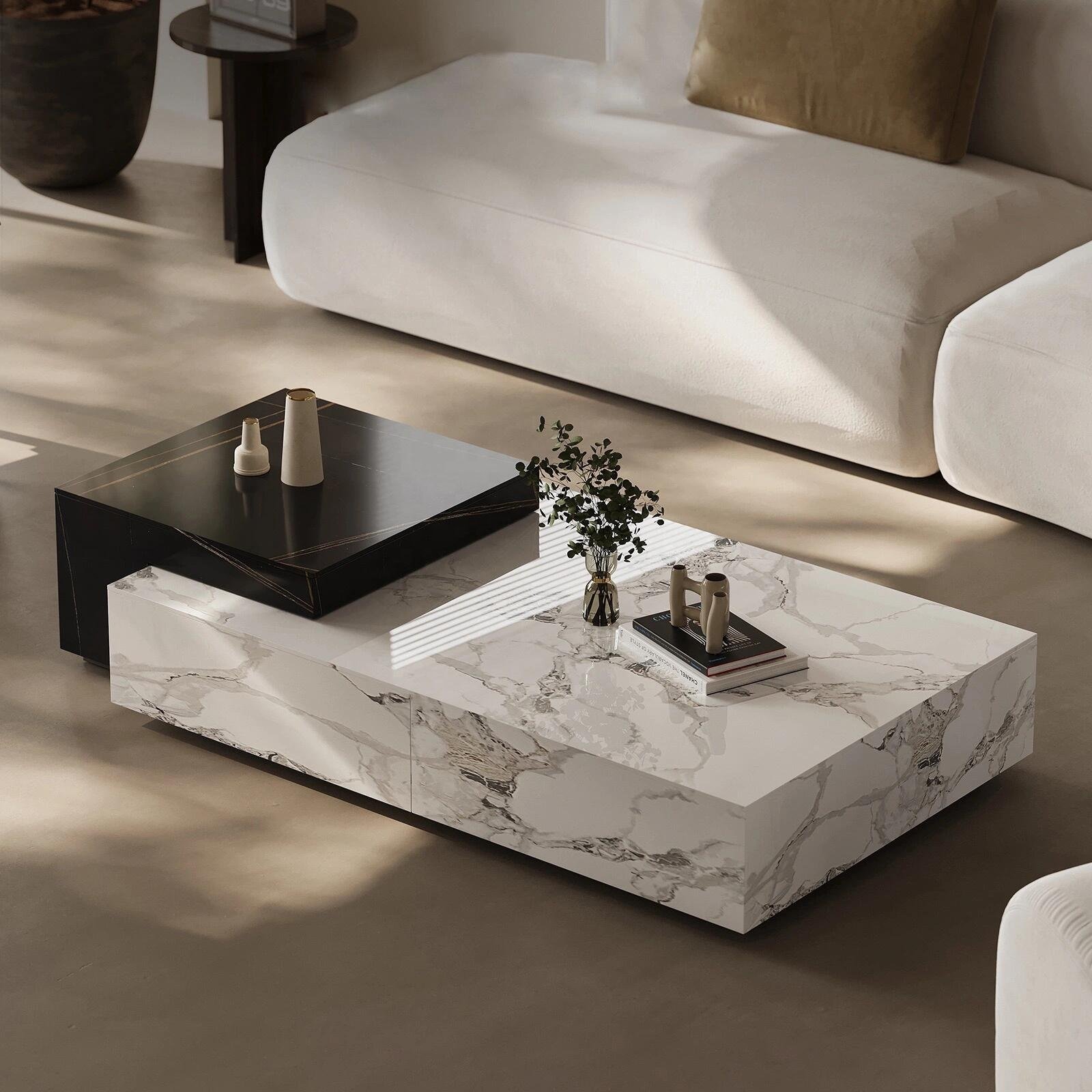 Modern Hotel Tables Minimalism Factory Wholesale Price One-stop Solution Square Side Table Stone Side Table Hotel Apartments