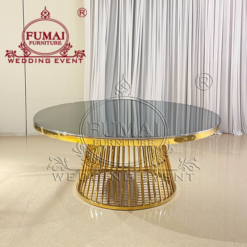 Dining Tables Chairs Stainless Steel Frame Glass Top Wedding Table