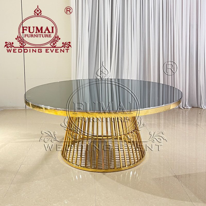 Dining Tables Chairs Stainless Steel Frame Glass Top Wedding Table