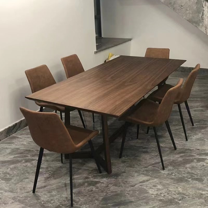 MDF panel special design wood leg square dining table and chair dining table 6 chairs dining room table and chair