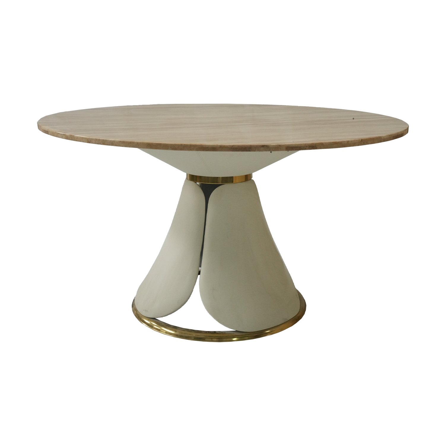 Italian style luxury multifunctional embedded stainless steel marble desktop dining table
