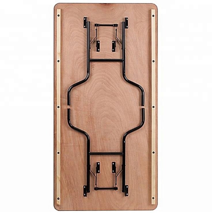 Wholesale Plywood Rectangular Banquet Table for Wedding Restaurant Event with Folding Chairs