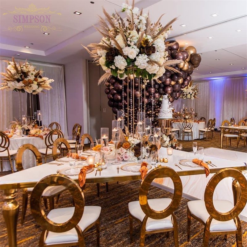 Factory Royal Event Decoration Mdf Moon Table Stainless Steel Wedding Table