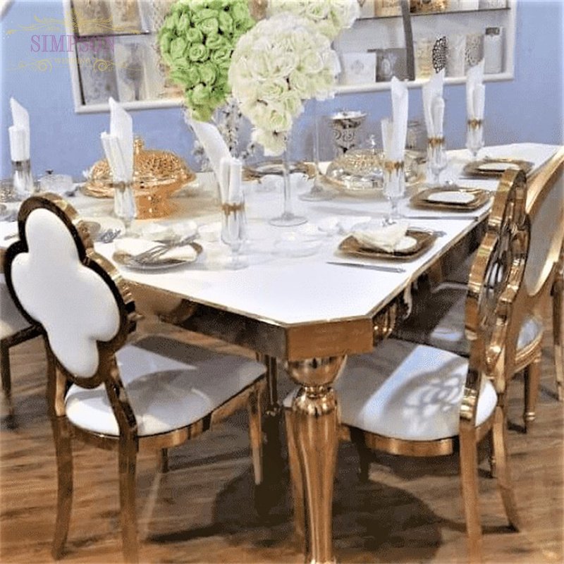 Factory Royal Event Decoration Mdf Moon Table Stainless Steel Wedding Table