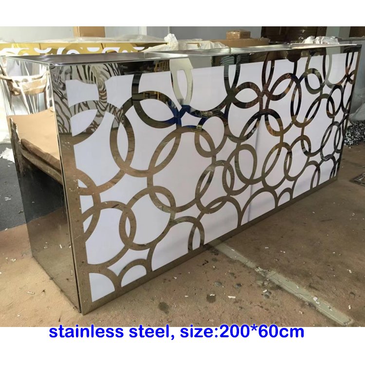 in stock Commercial party events led light stainless steel pvc bar counter RTS gold bar table Wedding decoration wine cabinet