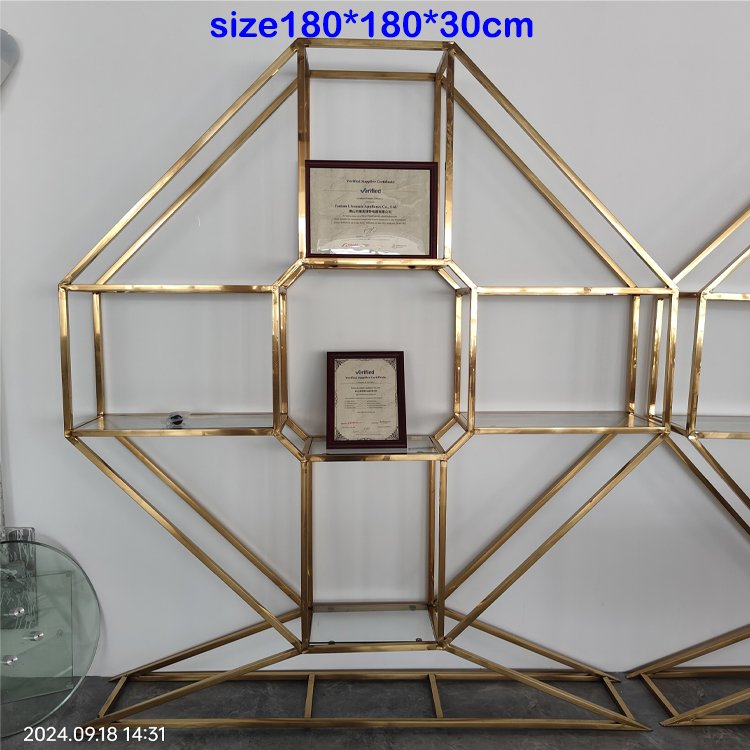 in stock Commercial party events led light stainless steel pvc bar counter RTS gold bar table Wedding decoration wine cabinet
