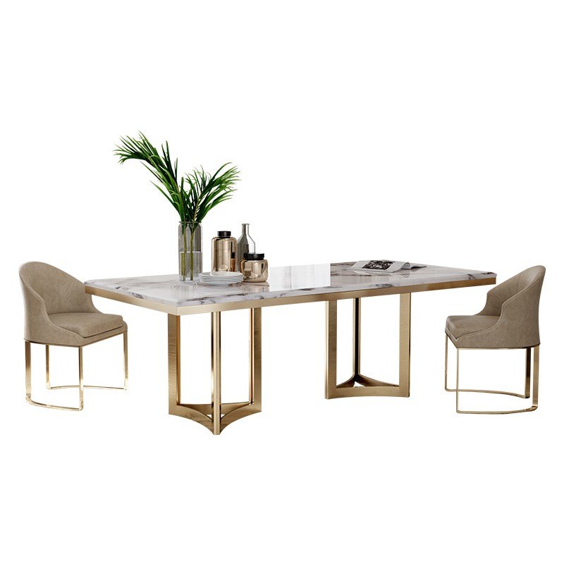 Modern luxury rectangular dining table set with 4 seats 6 8 dining room furniture table marble
