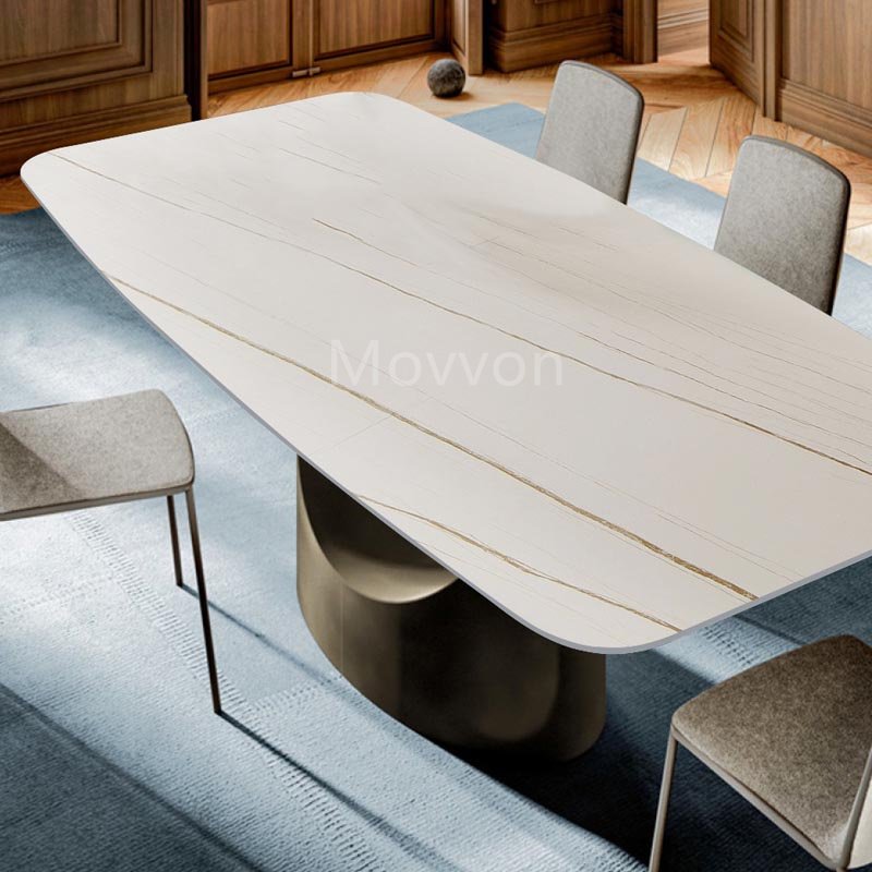 American style New aluminium casted base dining table with black marble stone top with high quality gold fineshed diner table
