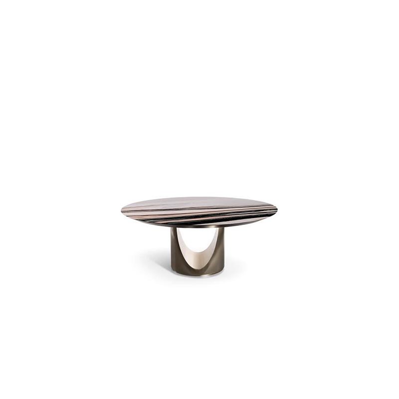 American style New aluminium casted base dining table with black marble stone top with high quality gold fineshed diner table