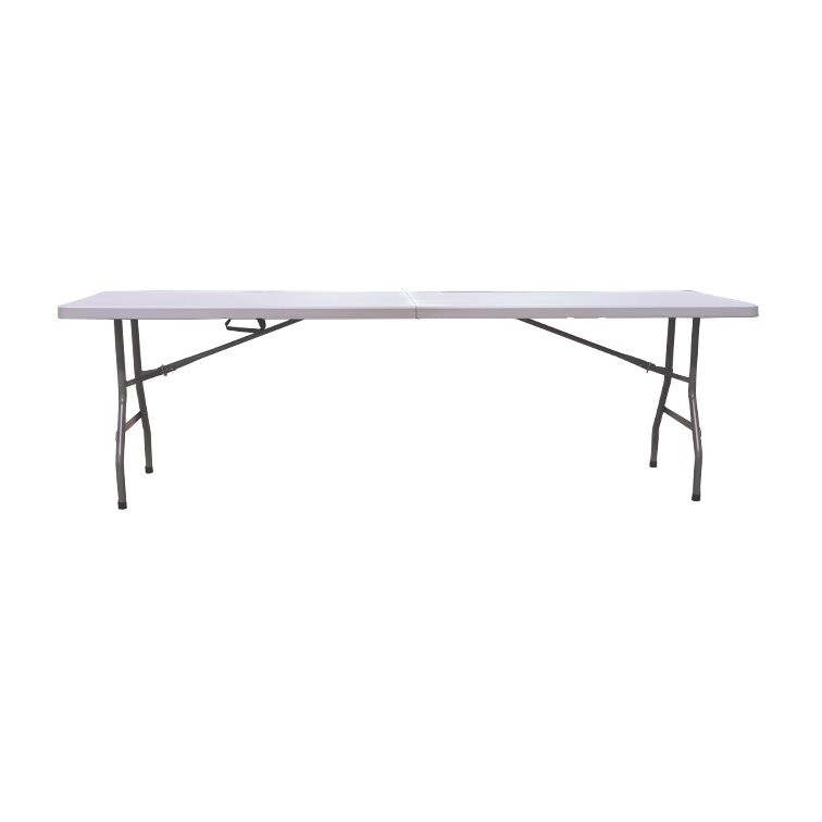 wholesale popular rental banquet fold-in-half outdoor party events white plastic folding rectangular table