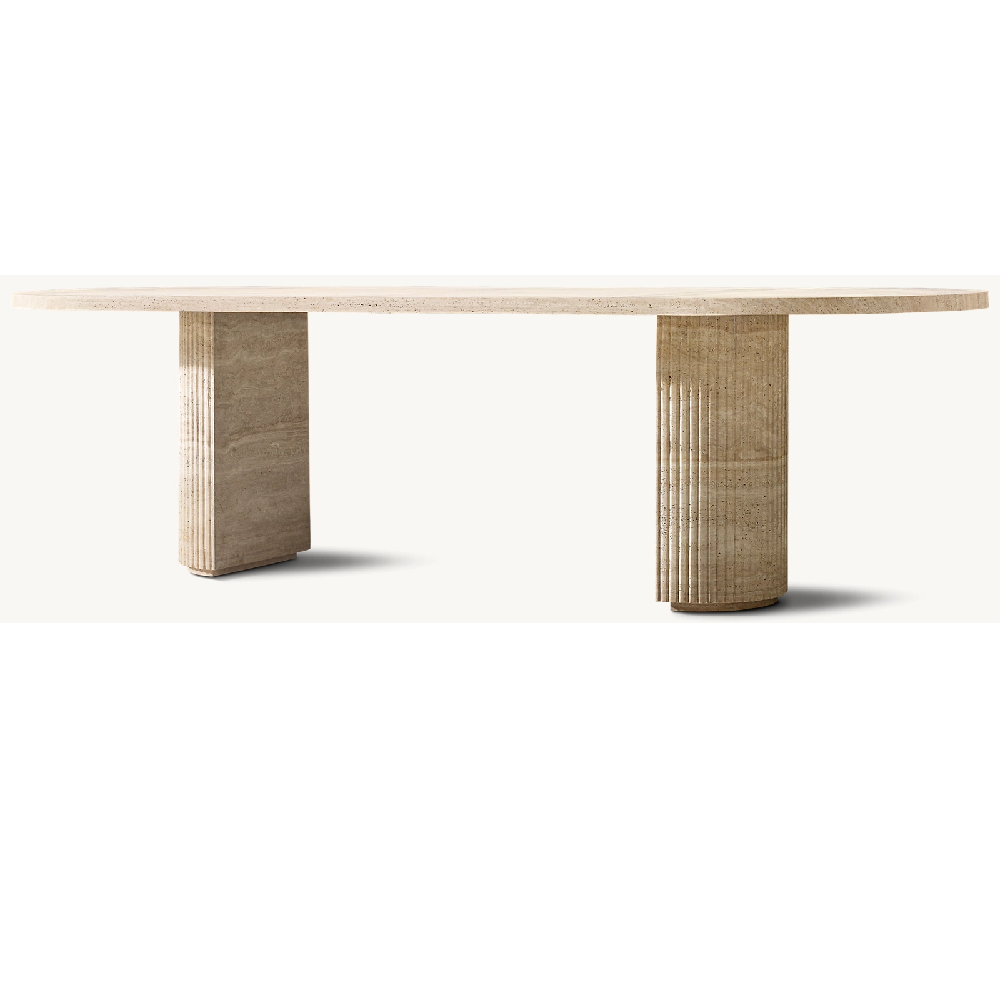 Luxury Byron Design Table Dining Room Furniture Travertine Marble Dining Tables