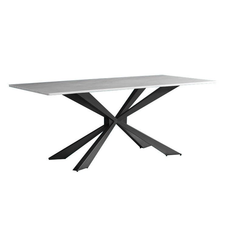 Customizable Italian Style 1 Table 6 Chair Dining Room Furniture Dark Color Minimalist Rectangular Marble Dining Table