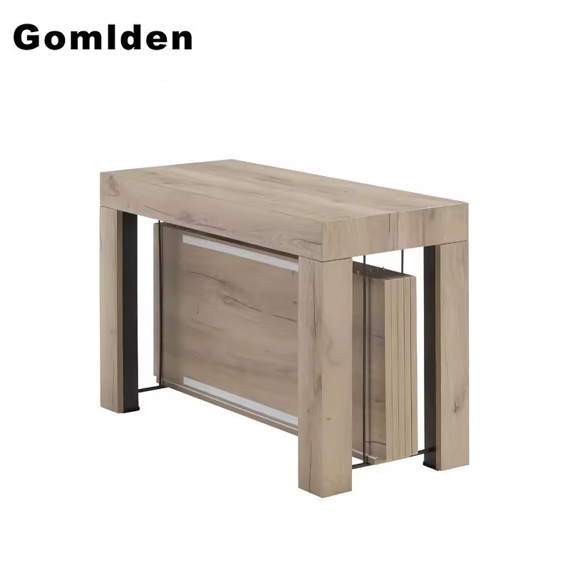 Nordic Space Saving Natural Wood Finish Large Extending Dining Tables For Dining Room