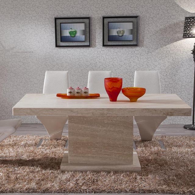 Concrete Dining Room Furniture Luxury 8 Seaters Italian Marble Dining Table Set