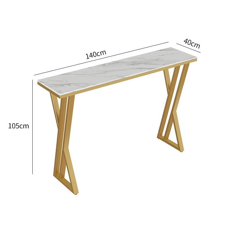 Wholesale Italian Luxury Metal Tall Table Legs Rectangular Marble Tabletop Modern Minimalist Dining Table
