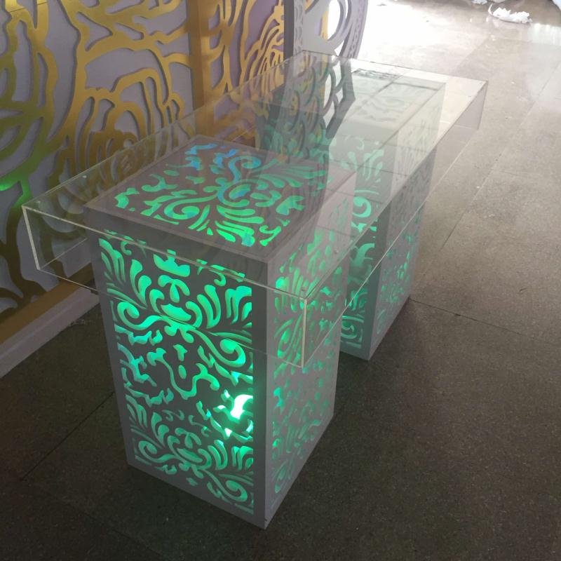 LUCKYGOODS Hotel banquet Used furniture modern high quality LED table for events or wedding BJ210511-86