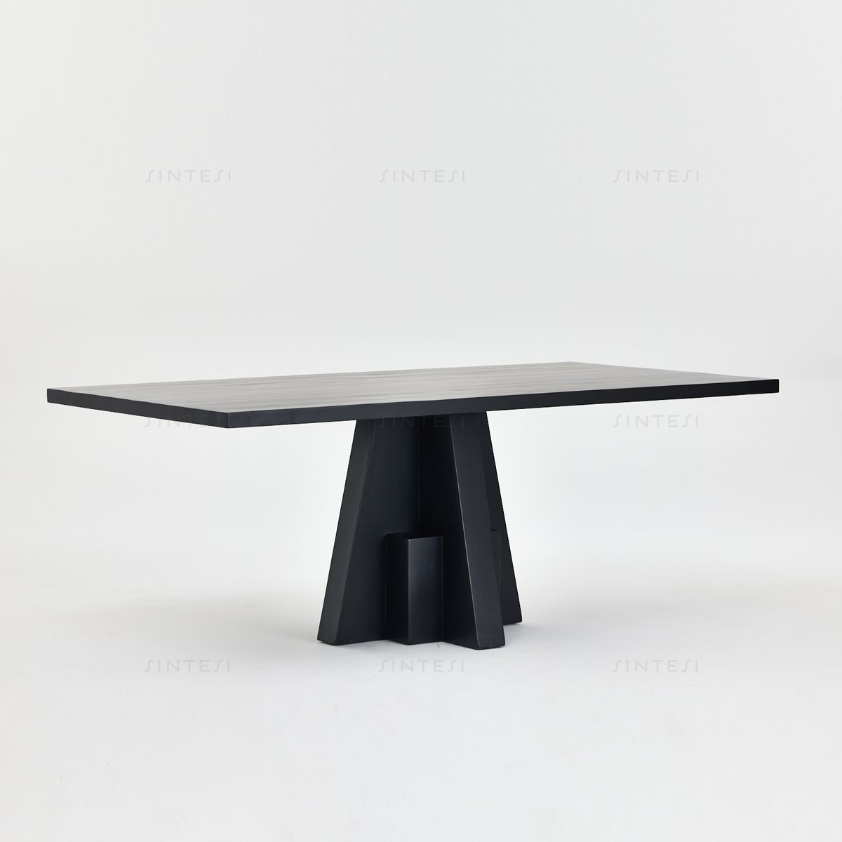 Modern Vintage Solid Wood Dining Table Set Recycled Pine Concrete Steel Rustic Dining Room Furniture