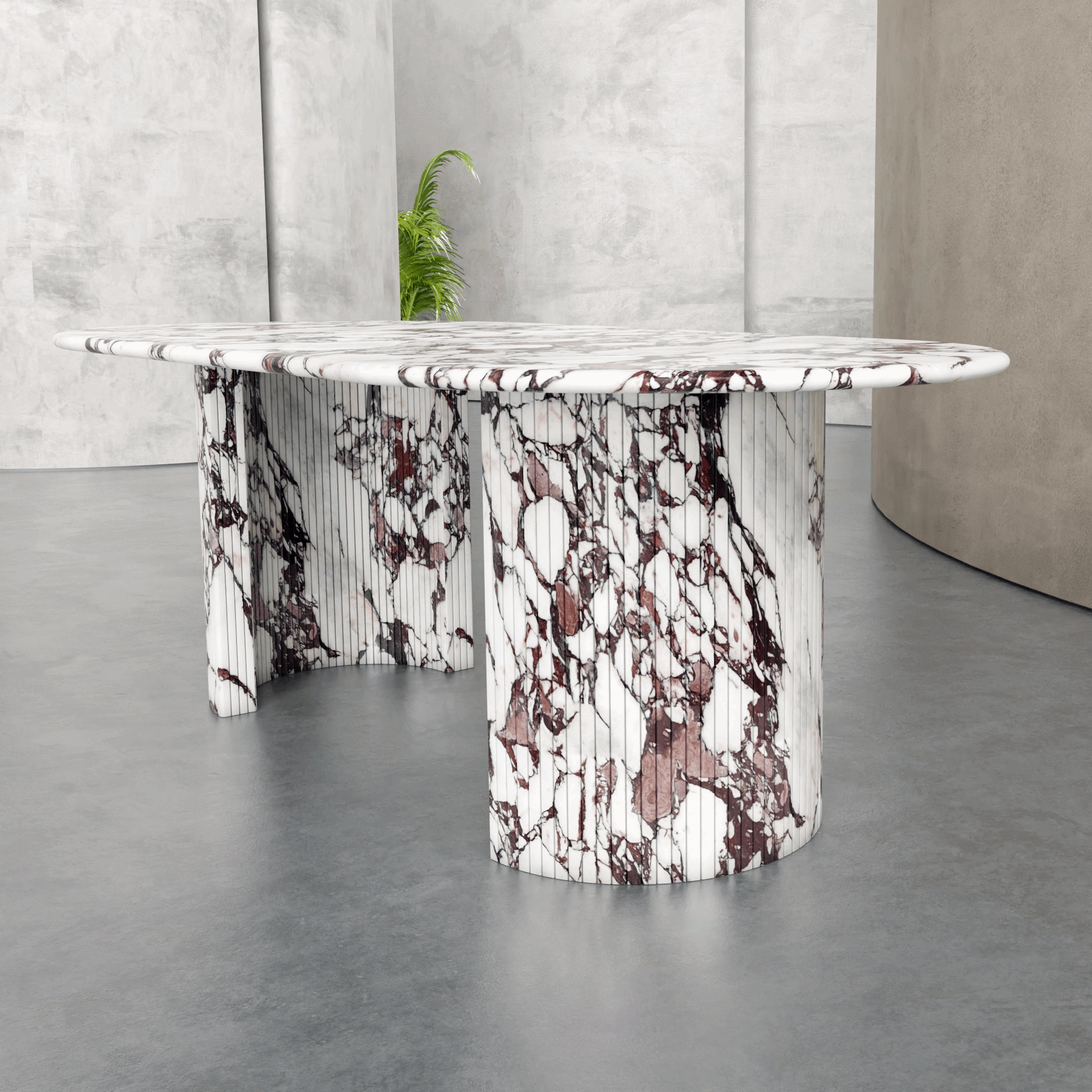 Luxury Home Decorative Marble Irregular Table Top Dining Room Furniture Sets For Villa