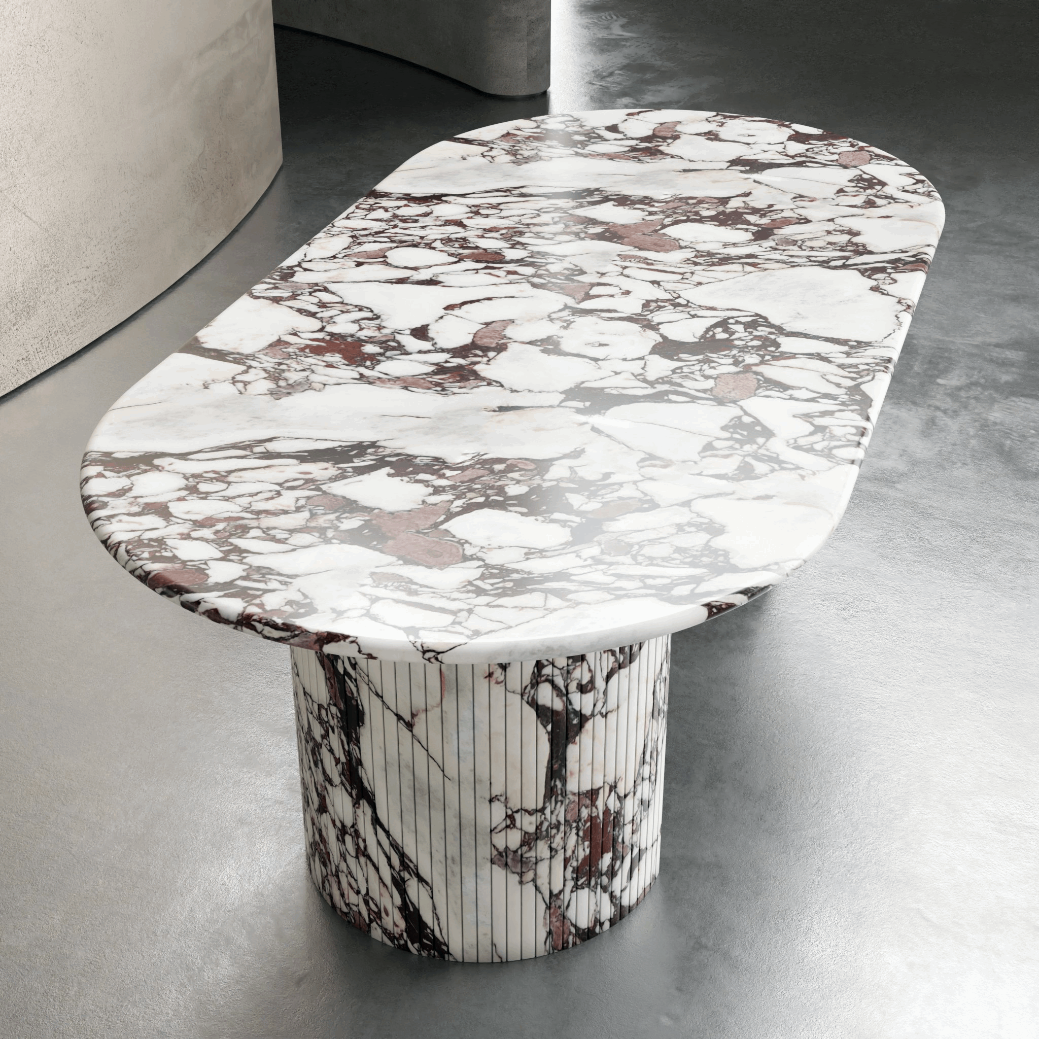 Luxury Home Decorative Marble Irregular Table Top Dining Room Furniture Sets For Villa