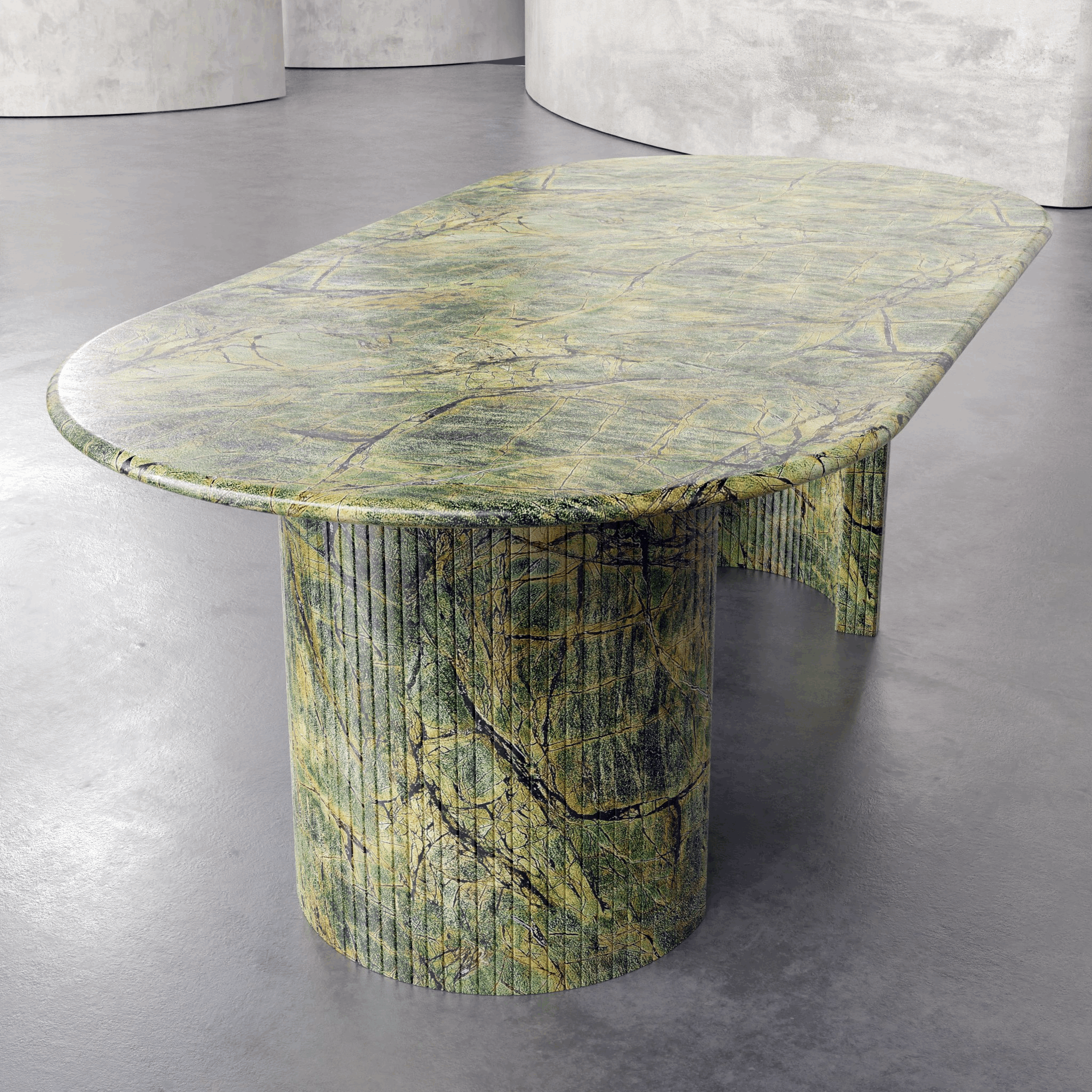 Luxury Home Decorative Marble Irregular Table Top Dining Room Furniture Sets For Villa