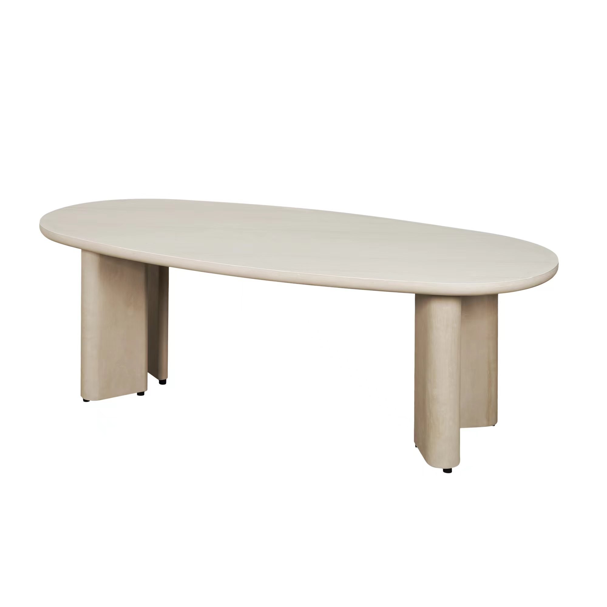 Factory Price Cement Finish Rock Table Cement Dining Sintered Stone Table Modern Oval Tables
