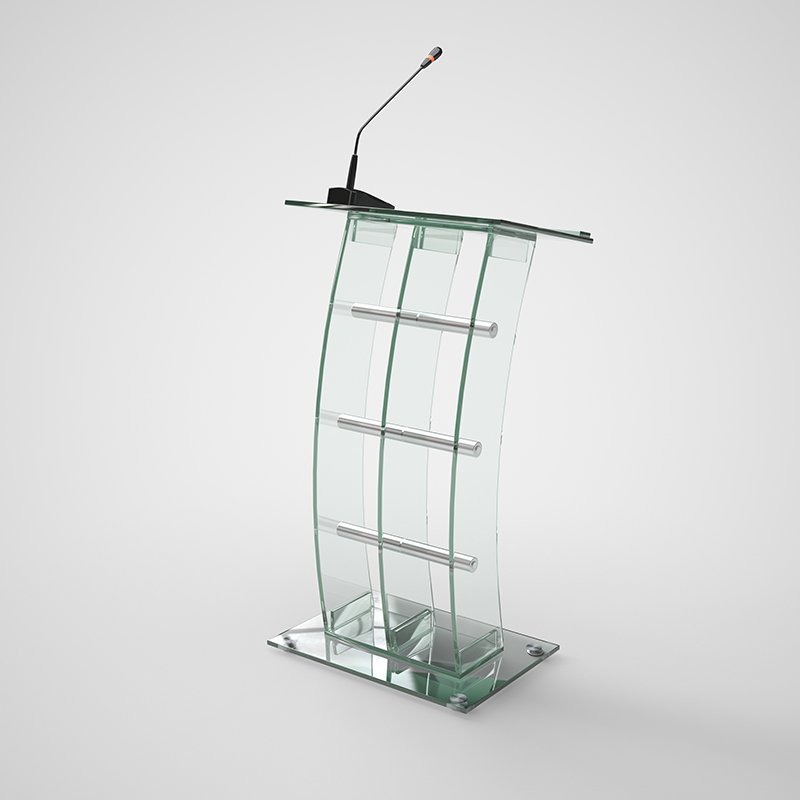 Cheap church pulpit table top lectern tempered glass church podium
